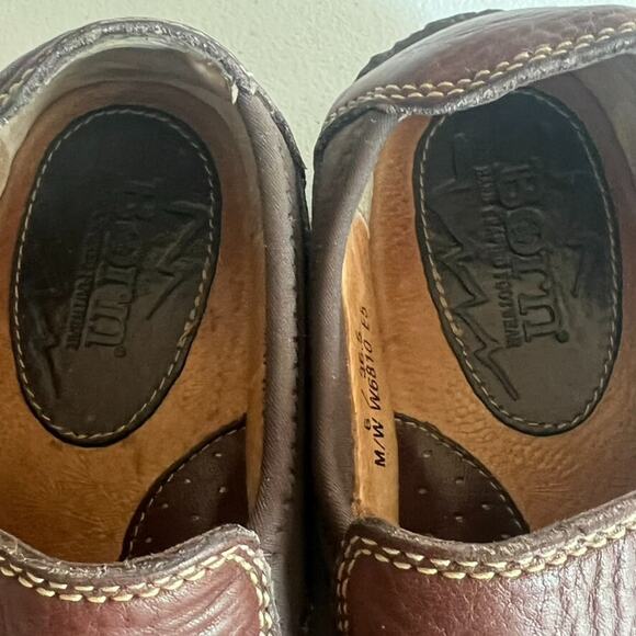 Born Shoes Womens 36.5 6 M Fine Tree Slip On Chelsea Loafer W6810 Brown Leather - Picture 7 of 13